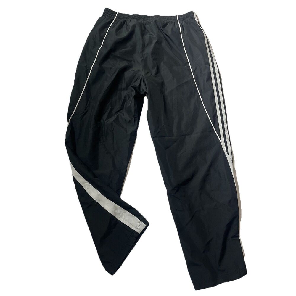 Adidas Vintage 00s Y2K Black Windbreaker Track Sweat Pants Mens M AZF001 Lined - Picture 3 of 9